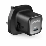Anker Zolo 20W USB-C wall charger in black, angle view showing single port
