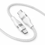 Anker 240W USB-C to USB-C braided cable coiled with connectors close together