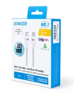 Anker 240W USB-C to USB-C cable retail packaging box upcycled braided three feet