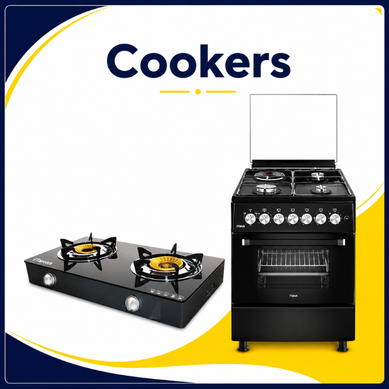 Cookers category thumbnail showing tabletop and freestanding kitchen cookers