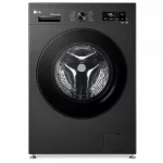 LG F4Y2VYGYX 8kg black front load washing machine with Direct Drive and digital control panel