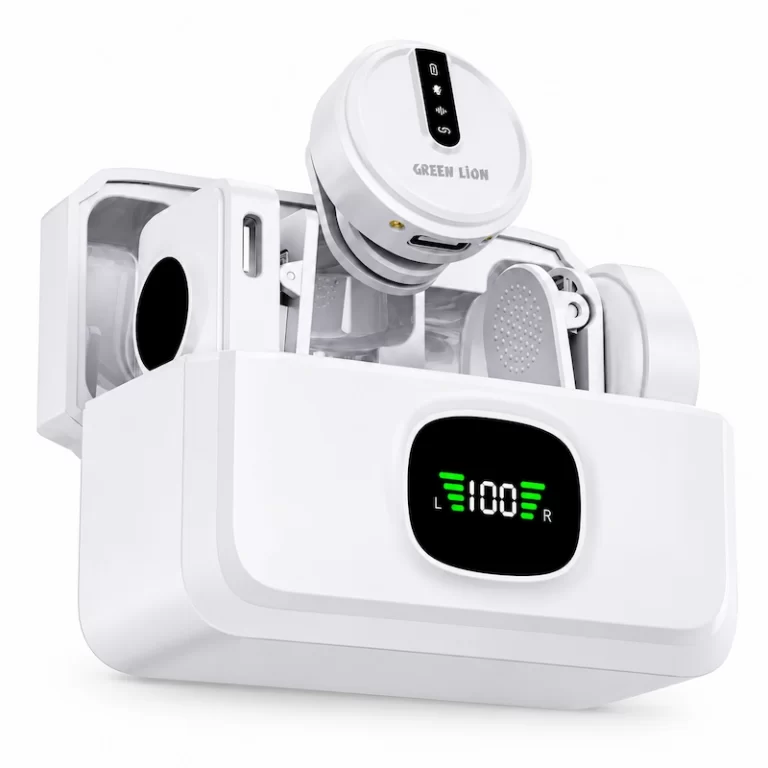Green Lion GLM-Wireless Mic Lite with charging carry case and display