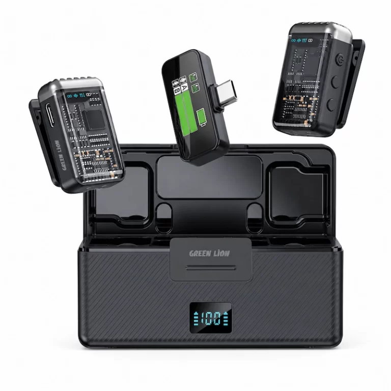 Green Lion GM-90X Microphone set with dual transmitters, USB-C receiver and charging case
