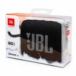 JBL Go 3 portable Bluetooth speaker retail packaging shown from front angle