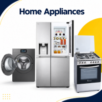 Home appliances category thumbnail with fridge, washing machine and cooker