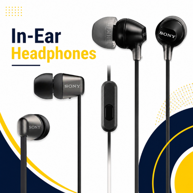In-ear headphones category thumbnail with wired earbuds and inline microphone