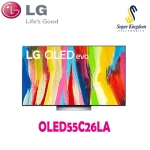 LG OLED55C26LA OLED evo 55 Inch Cinema Screen Design 4K Cinema HDR webOS22 with ThinQ AI Pixel Dimming (2022)