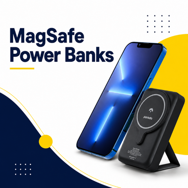 MagSafe power banks with smartphone and wireless charging stand