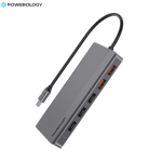 Powerology 12 in 1 USB C hub with multiple USB ports and aluminum design Nairobi Kenya