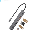 Powerology 6-in-1 USB-C hub with USB drives SD card and accessories connected multi-port adapter Kenya