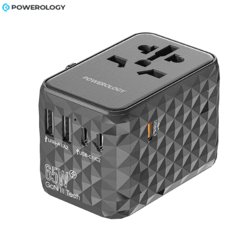 Powerology 65W universal travel adapter with 3 USB-C and 2 USB-A ports Nairobi Kenya