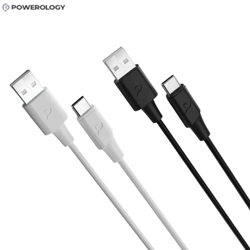 Powerology USB-A to USB-C Cable fast charging black and white Nairobi Kenya