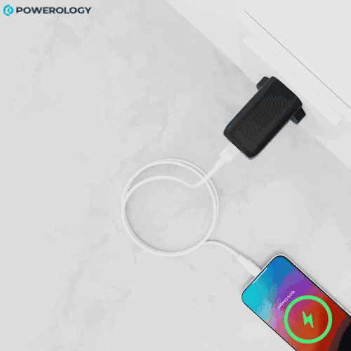 Powerology White Lightning Cable Fast Charging iPhone Nairobi Kenya Powerology white USB-A to Lightning cable charging iPhone fast Nairobi Kenya
