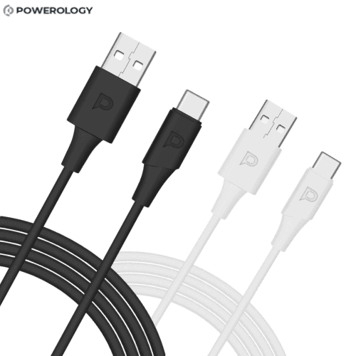 Powerology USB-A to USB-C cable black and white fast charging Nairobi Kenya