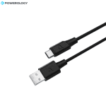 Powerology USB-A to USB-C cable black close up PD 20W Nairobi Kenya