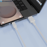 Powerology white USB-C cable charging device connected to laptop Nairobi Kenya