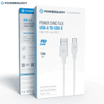 Powerology USB-A to USB-C PD 20W cable white retail box Nairobi Kenya