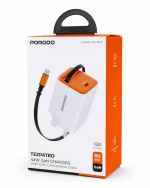 Porodo Tezpatro 45W GaN fast charger retail box in white