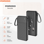 Porodo PDPBJ33 power bank features including flashlight and phone stand.