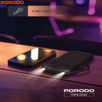 Porodo PDPBJ33 power bank flashlight feature in low light environment.