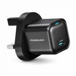 Powerology Ultra-Compact GaN charger 20W angled view showing USB-C port