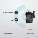 Powerology Ultra-Compact GaN charger 20W fast charging specification graphic