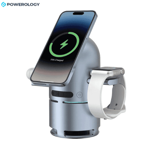Powerology 3-in-1 wireless charging station for iPhone Apple Watch and AirPods fast charger