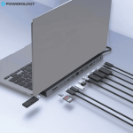 Powerology Nexis 13 in 1 USB C hub connected to laptop with multiple devices and ports Nairobi Kenya