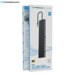 Powerology Nexis 13 in 1 USB C hub laptop stand retail box packaging Nairobi Kenya