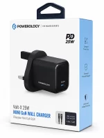 Powerology Volt-X 25W mini GaN wall charger retail packaging box