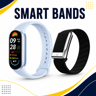 Smart Bands category thumbnail showing blue and black fitness wearable bands