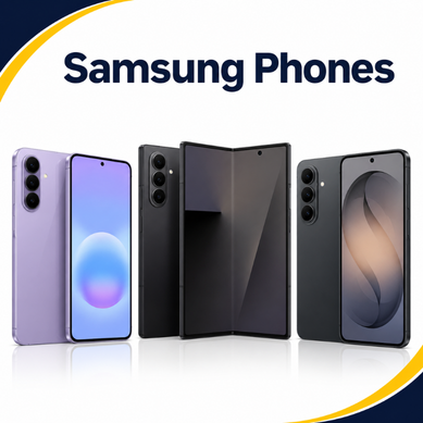 Samsung Phones category thumbnail with foldable and standard smartphones