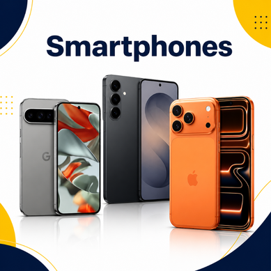 Smartphones category thumbnail featuring modern Android and iPhone devices