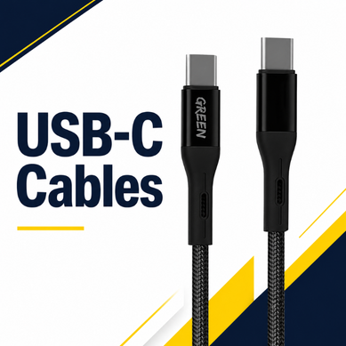 USB-C cables with braided cords and dual connector ends