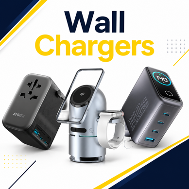 Wall chargers with multiple ports and wireless charging stand