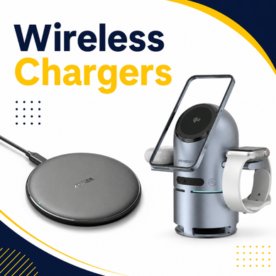 Wireless chargers with charging pad and multi-device stand
