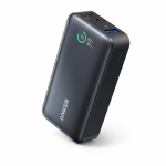Anker 533 Power Bank angled view showing smart display and three ports