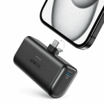 Anker Nano Power Bank A1653 charging smartphone with foldable USB-C connector