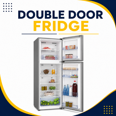 Double door fridges with freezer and spacious fresh food compartments