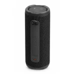 JBL Grip black portable speaker rear upright view with GRIP panel, carry loop and USB-C charging port