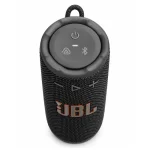 JBL Grip black portable Bluetooth speaker front angled view with JBL logo, playback controls and top control panel