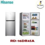 Hisense RD-16DR4SA 116L Double Door Fridge - Silver