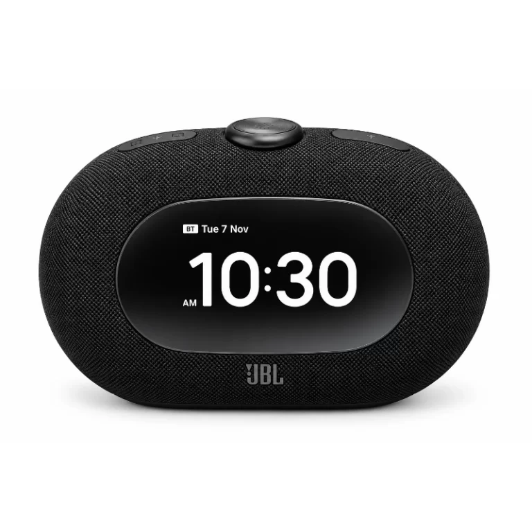 JBL Horizon 3 black Bluetooth clock radio front view with digital clock display showing 10:30. Jbl horizon 3 price in kenya.