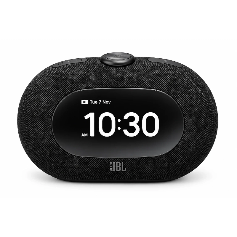 JBL Horizon 3 black Bluetooth clock radio front view with digital clock display showing 10:30. Jbl horizon 3 price in kenya.