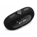 JBL Horizon 3 black Bluetooth clock radio angled view showing FM 87.50 MHz display and top controls