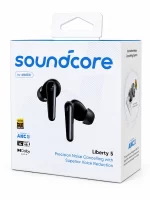 Soundcore Liberty 5 earbuds black retail packaging shown from front angle