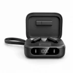 Soundcore P4i true wireless earbuds in charging case showing battery level
