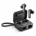 Soundcore P4i earbuds beside open charging case with battery percentage