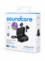 Soundcore P4i noise cancelling earbuds retail packaging box in black