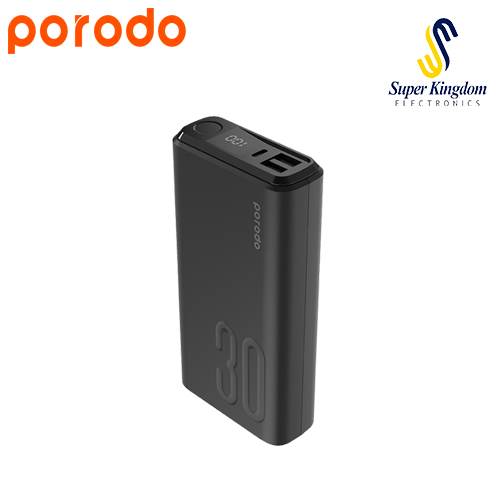 Porodo Portable Fast Power Bank 30000mAh(20W) – Black